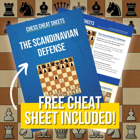 The Scandinavian Defense Chess Opening Poster - White Background - Chess Cheat Sheets