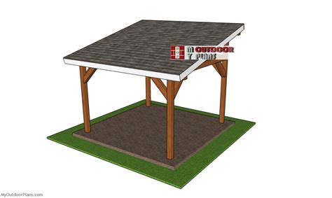 12×12 Lean To Pavilion Free Diy Plans Myoutdoorplans