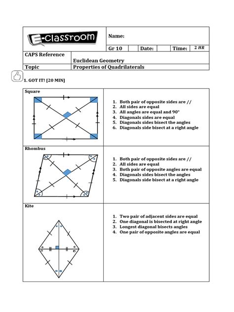 Gr10t2 Euclidean Geometry Quadrilaterals 1 Download Free Pdf Euclidean Plane Geometry