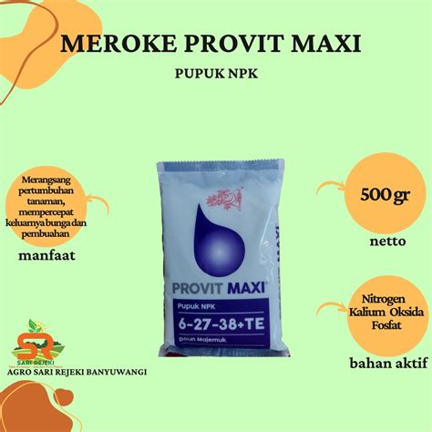 Jual Pupuk Meroke Provit Maxi Gram Pupuk Npk Te Shopee