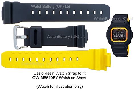 Casio Gw M5610by Watch Strap Watch Band For Gw M5610 Black And Yellow