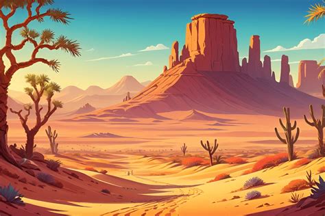 Desert Landscape with Monumental Rock Formations - Free Download - AI