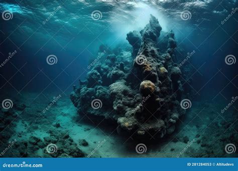 Submarine Emitting Sonar Signals Scanning Ocean Floor 3d Rendering