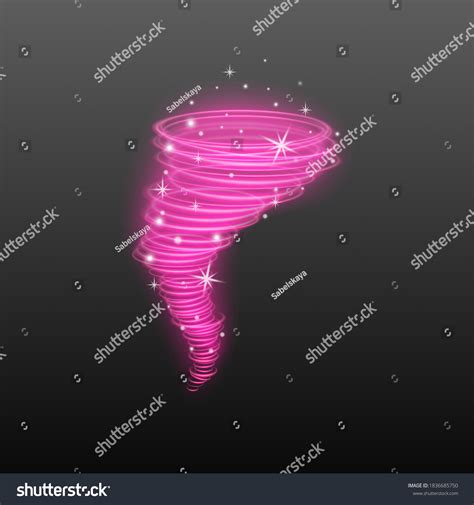 Light Hurricane Effect Glowing Tornado Realistic Stock Vector Royalty