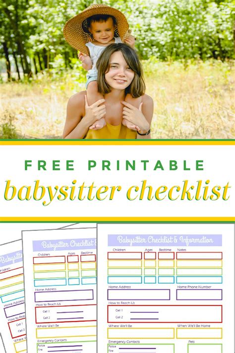 Babysitter Checklist Free Printable