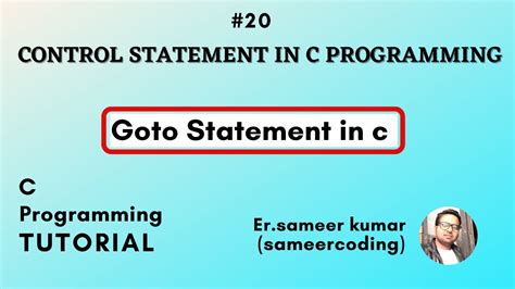 Goto Statement In C Programming Sameercoding YouTube