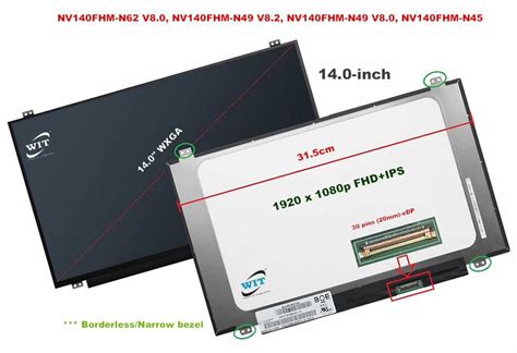 Inch Slim Width Cm Led Screen Pins Mm Edp P