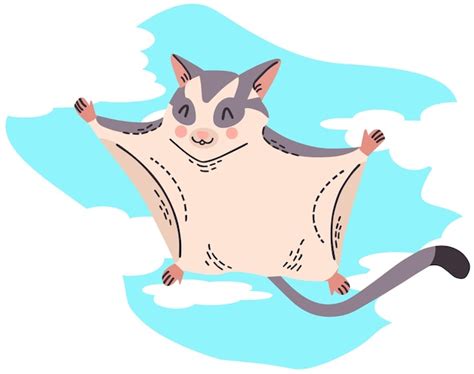 Premium Vector | A cat flying in the sky with a face on it.