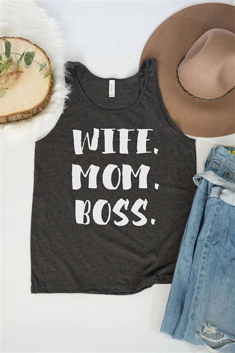 Wife Mom Boss Womens Tank Top Best Seller Graphic Tee Trending Mom Life