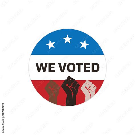 We Voted Sticker Isolated On Background Election Button Symbol Modern