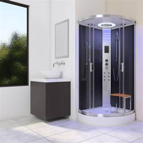 Lw10 900mm X 900mm Black Quadrant Steam Shower