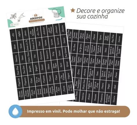 Kit Etiquetas Para Potes De Temperos E Condimentos X Cm Mercadolivre