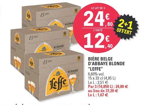 Promo Bi Re Belge D Abbaye Blonde Leffe Offert Chez E Leclerc Icatalogue Fr