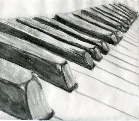 Piano Keys Drawing Easy Drawing Piano Keys Charcoal 8x10 Something