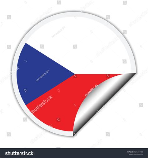 Czech Republic flag . sticher round flag of - Royalty Free Stock Vector ...