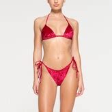 THE SKIMS BIKINI Crushed Velvet Triangle Bikini Top Lips ShopStyle Two Piece Swimsuits