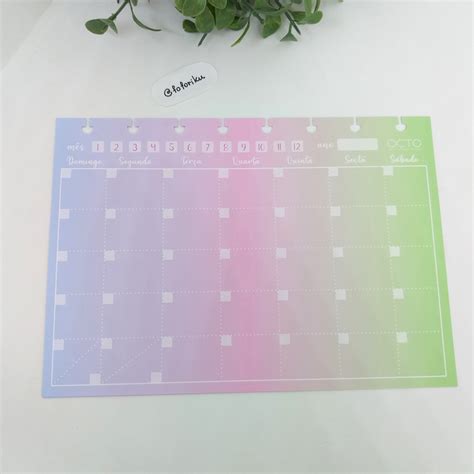 Refil Grande Planner Mensal Colors Caderno De Discos Inteligente