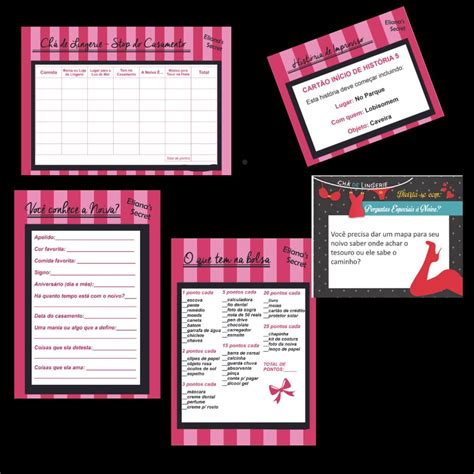 Kit De Brincadeiras Ch De Lingerie Cora Es Rosa E Branco