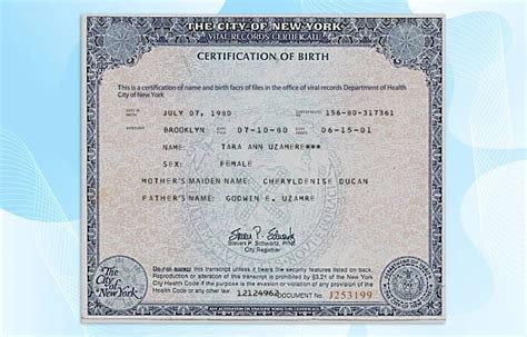 Msc Birth Certificate