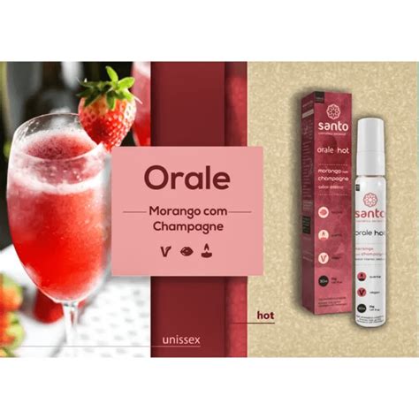 Gel Beijável Santo Cosméticos Orale Hot Morango Champagne Beleza na Web