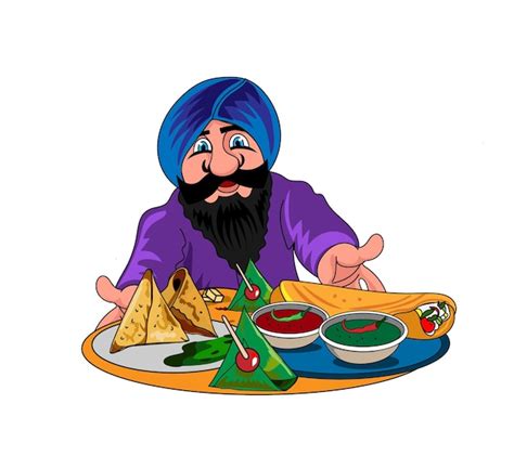 Sikh Vendant De La Nourriture Illustration Vectorielle Vecteur Premium