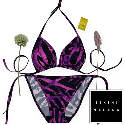 Jual BIKINI BF005 TALI SAMPING WARNA MOTIF UNGU BIKINI SEXY Shopee