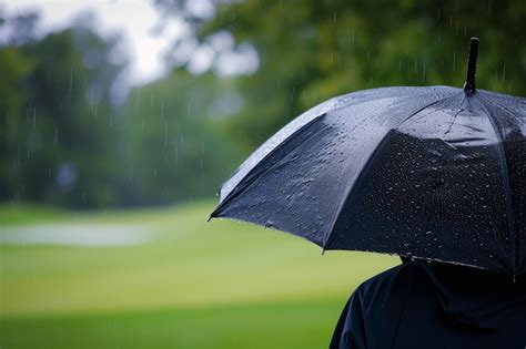 Premium Photo A Person Holds An Umbrella As Rain Falls Around Them