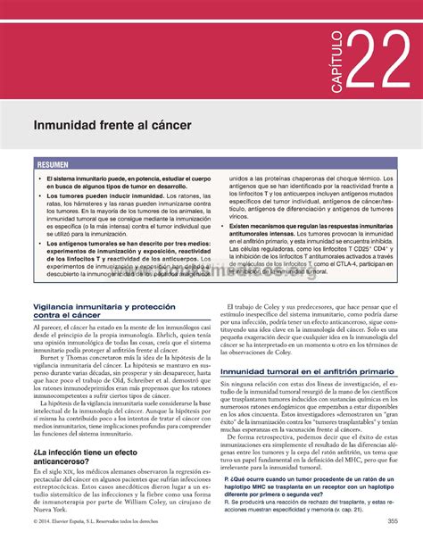 Inmunidad Del Cancer Inmunologia De Lenin Pavon Capitulo 22 P Que