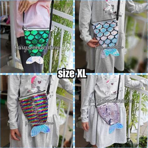 Jual Tas Anak Selempang Sling Bag Sequin Mermaid Berubah Warna Spt