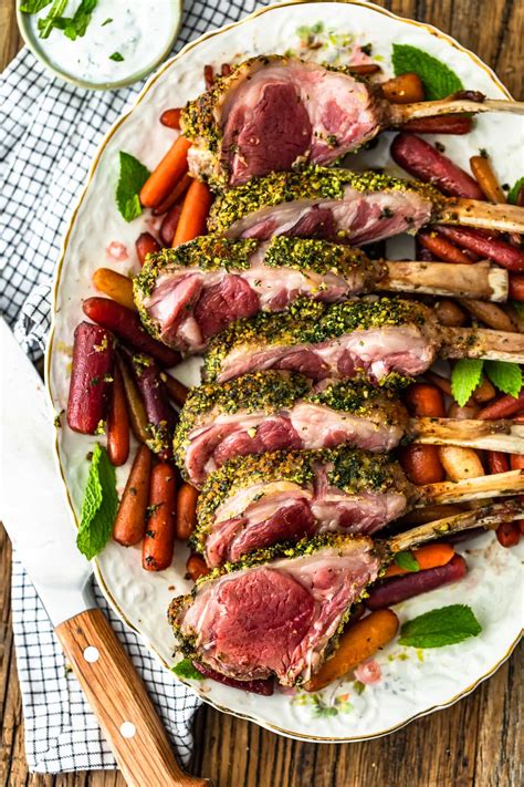 Herb Crusted Rack Of Lamb Recipe With Mint Yogurt Sauce