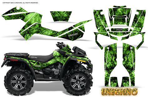 Can Am Outlander XMR Graphics Kit Inferno Green CREATORX Graphics