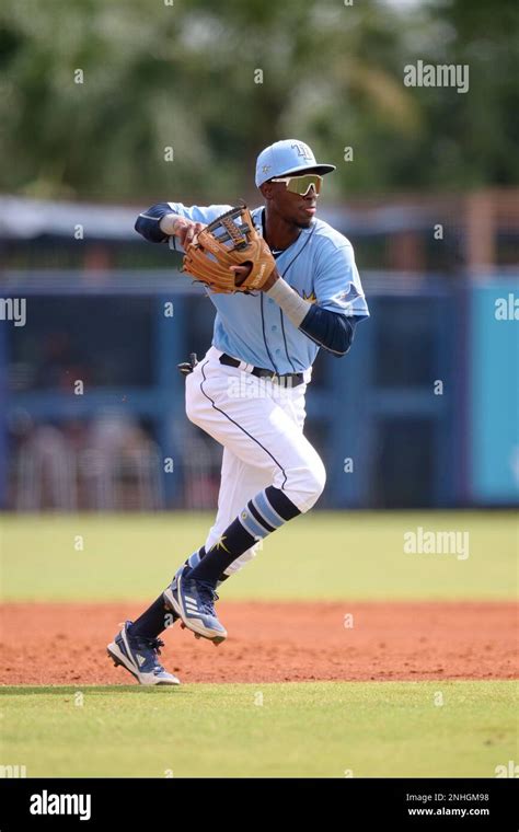 Fcl Rays Third Baseman Alejandro Pie 64 Throws To First Base During A Florida Complex League