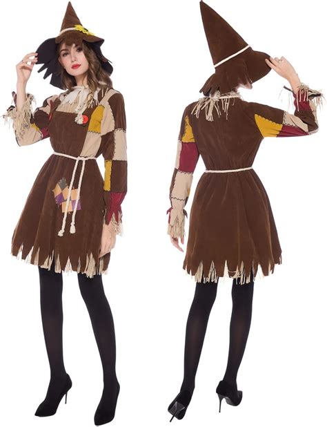 Scarecrow Costume Women Womens Scarecrow Costume Suit With Hat For Halloween