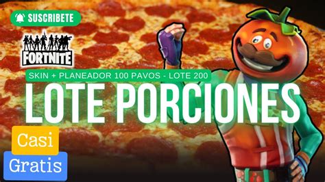 Fortnite Lote Porciones Barato 200 Pavos Skin Y Planeador 100 Vbucks Cabeza De Tomate Casi