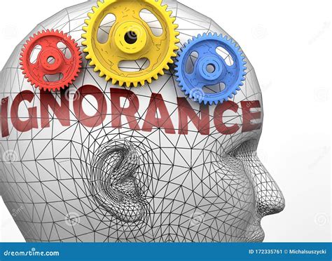 Ignorance And Human Mind Pictured As Word Ignorance Inside A Head To