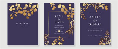 Luxury Wedding Invitation Card Background Vector Golden Texture