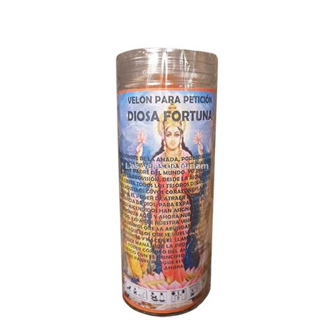 Velón de oración con aceite Diosa Fortuna Las velas de Miriam