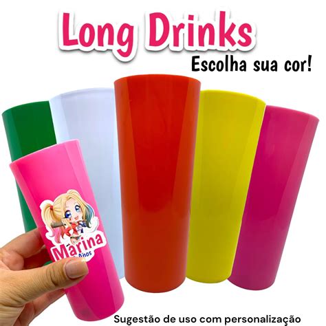 Copo Long Drink Ml Escolha Sua Cor C Unid Jf Lembran As