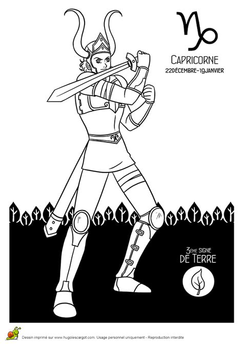 Coloriage Zodiaque Garcons Capricorne Sur Hugolescargot