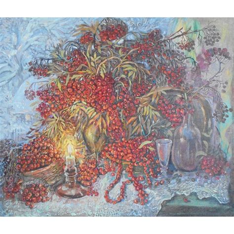 Купить картину Рябиновые бусы на рождество в Москве от художника Мицник ...
