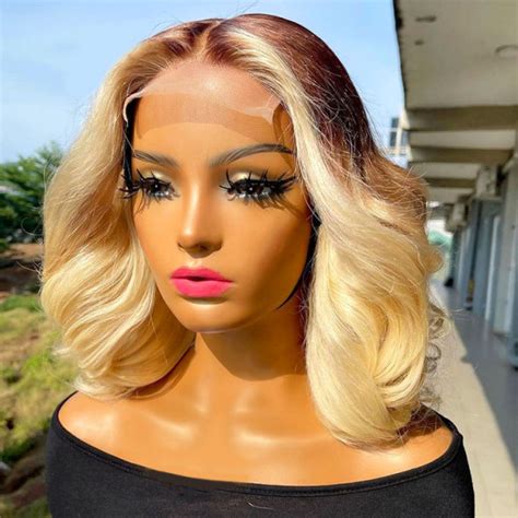 4 613 Ombre Bob Wigs 613 Blonde Bob Wig With Brown Roots Wigginshair