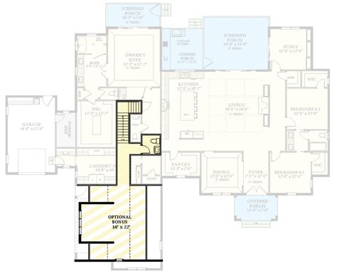 Bed New American House Plan With Split Garage And Outdoor Kitchen