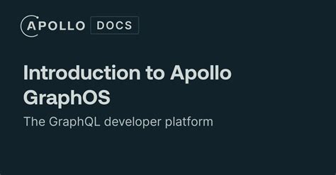 Introduction To Apollo Graphos Apollo Graphql Docs