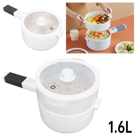 Electric Hot Pot Non Stick Sauté Pan Rapid Noodles Cooker 1 6l Mini