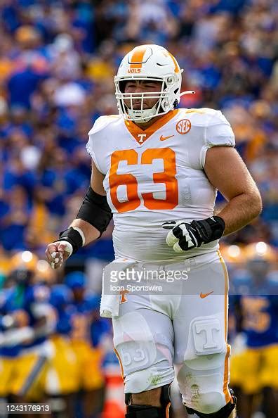 Tennessee Volunteers Offensive Lineman Cooper Mays Looks On During