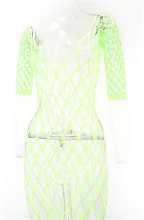 Amazon chu U chu Lingerie Collection フィッシュネットボディストッキング FBS イエロー