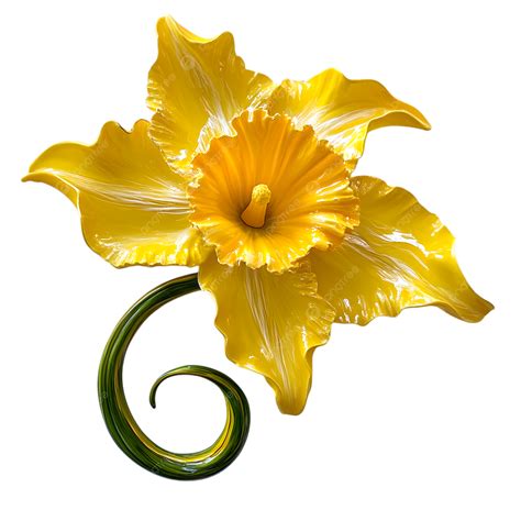 Vibrant Yellow Daffodil With Ruffled Petals, Yellow Daffodil, Ruffled