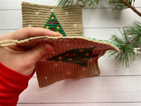 Crochet Pattern Potholder Christmas Tree Cool 2dbl Hot Pad Inspire Uplift