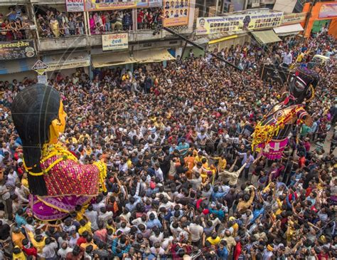 Image Of Pili Marbat And Kala Marbat Idols Procession In Nagpur After