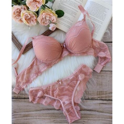 Conjunto De Lingerie Rosa De Renda Bojo E Aro Shopee Brasil